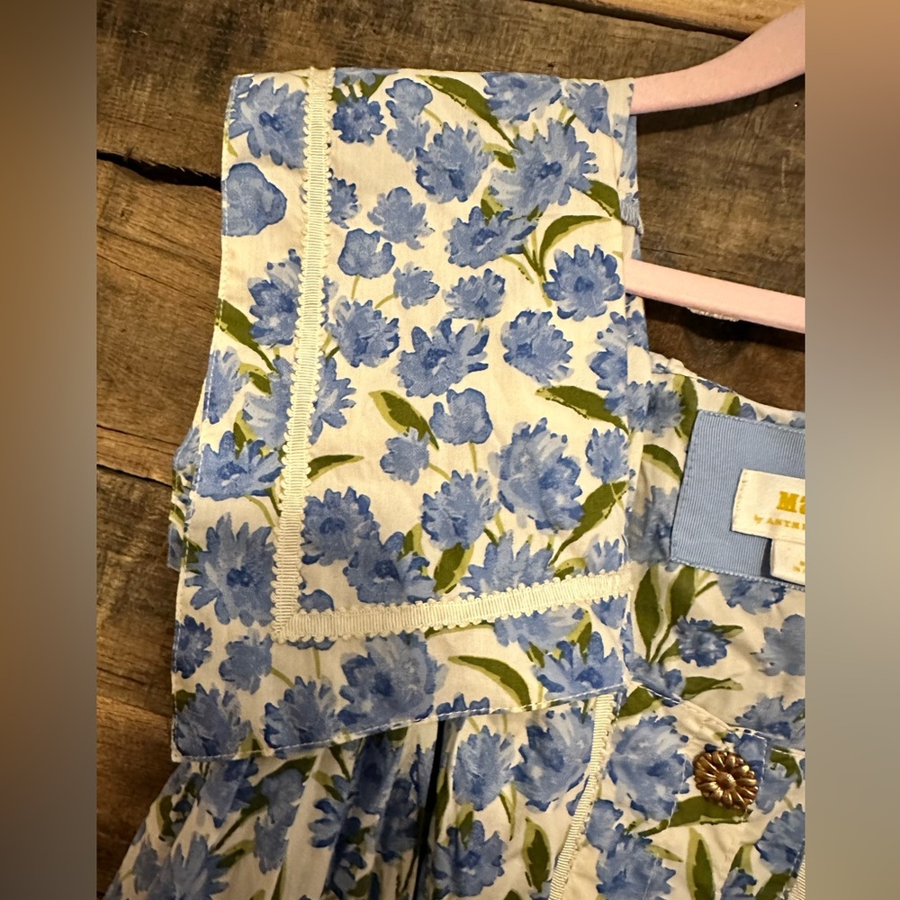 Anthropologie Blue and Green Floral Mini Dress - Picture 2 of 7
